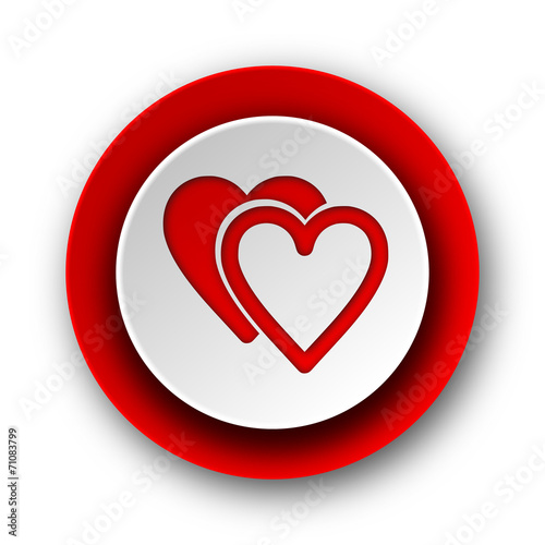 love red modern web icon on white background