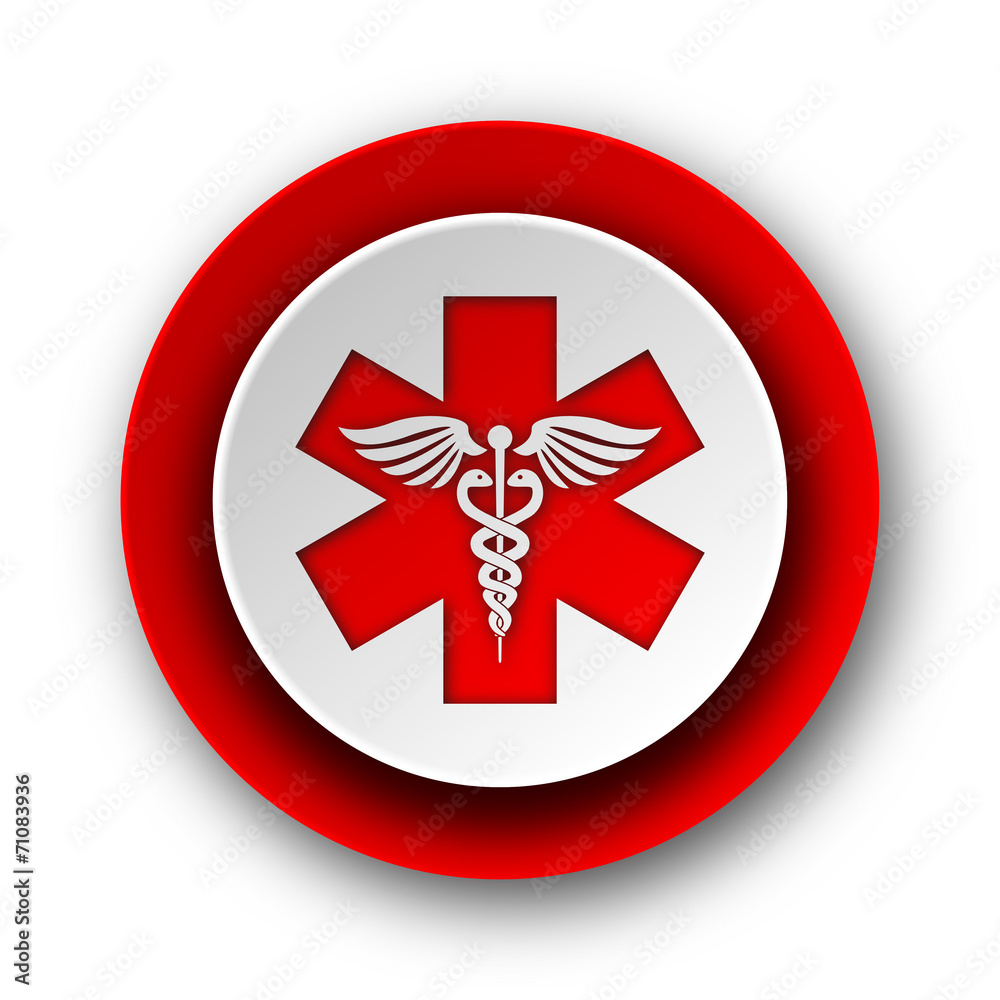 emergency red modern web icon on white background emergency red modern web icon on white background