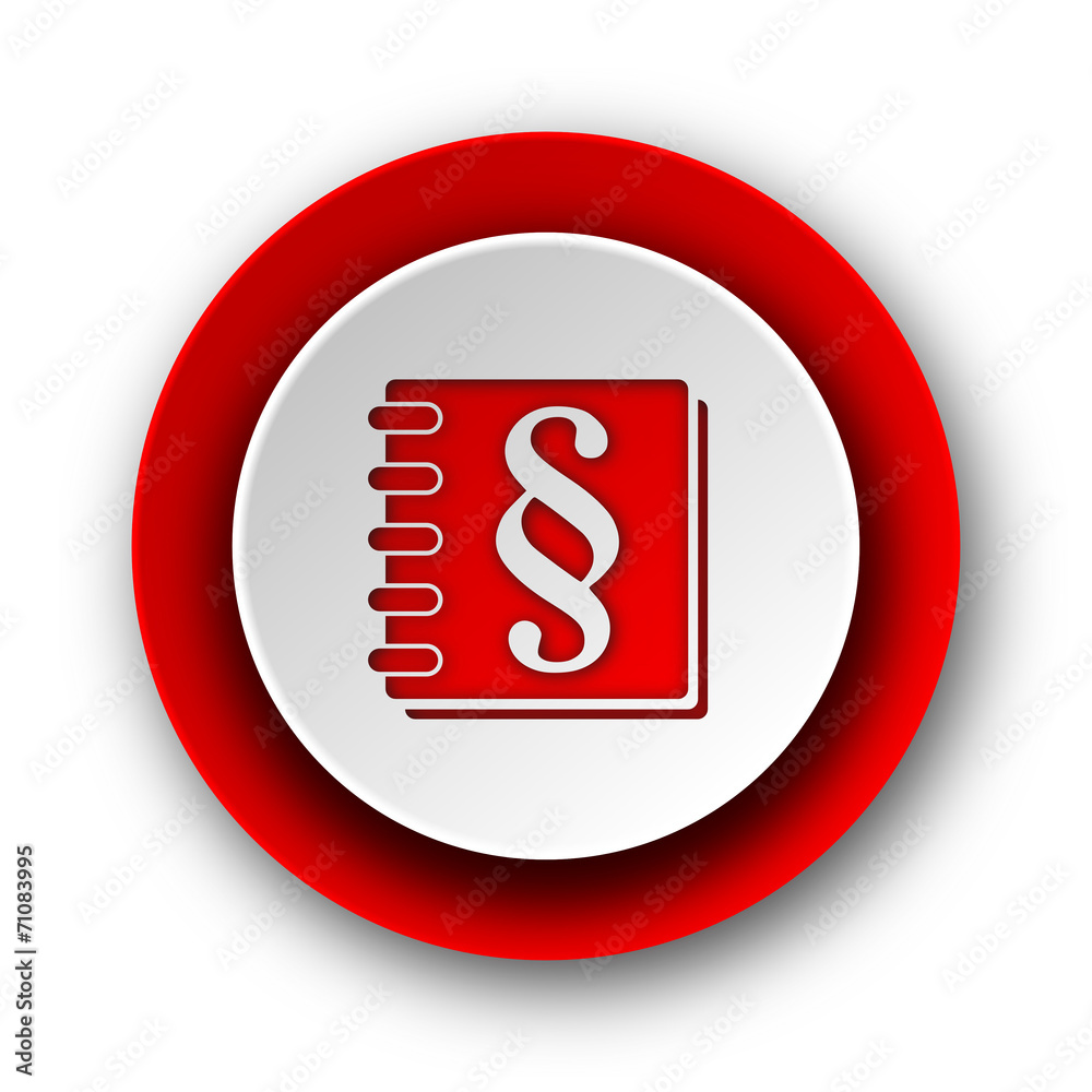 law red modern web icon on white background law red modern web icon on white background