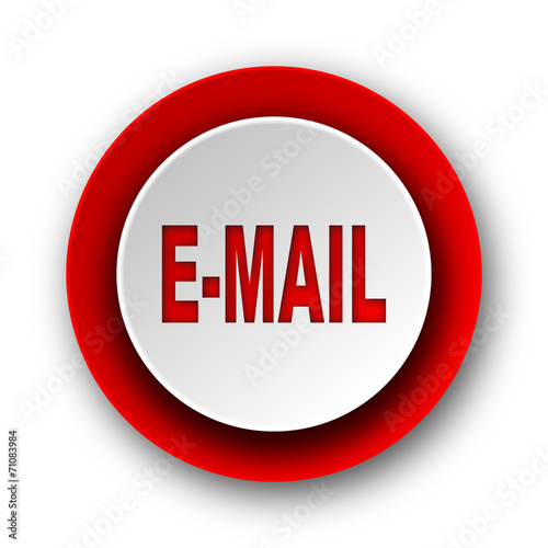 email red modern web icon on white background