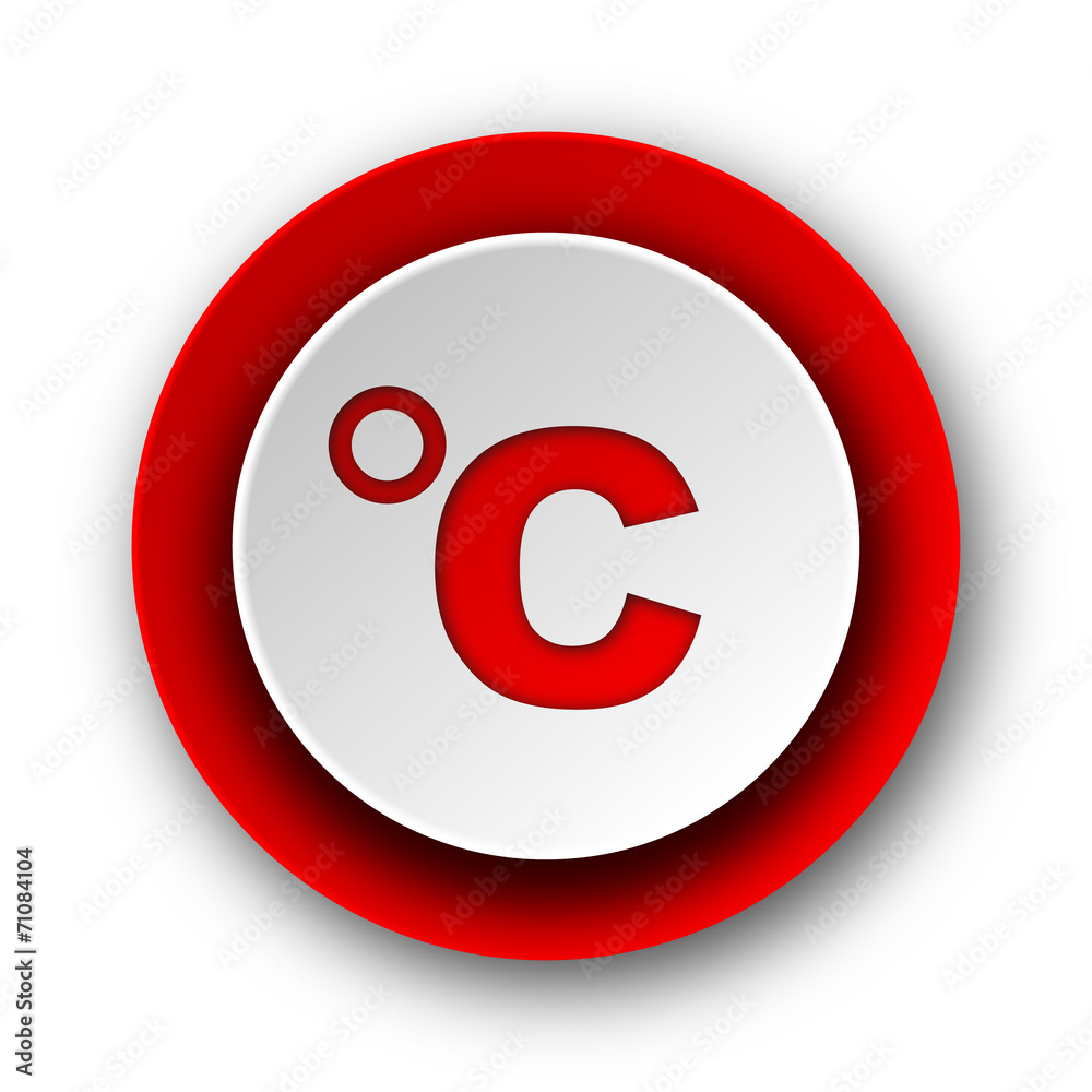 celsius red modern web icon on white background celsius red modern web icon on white background