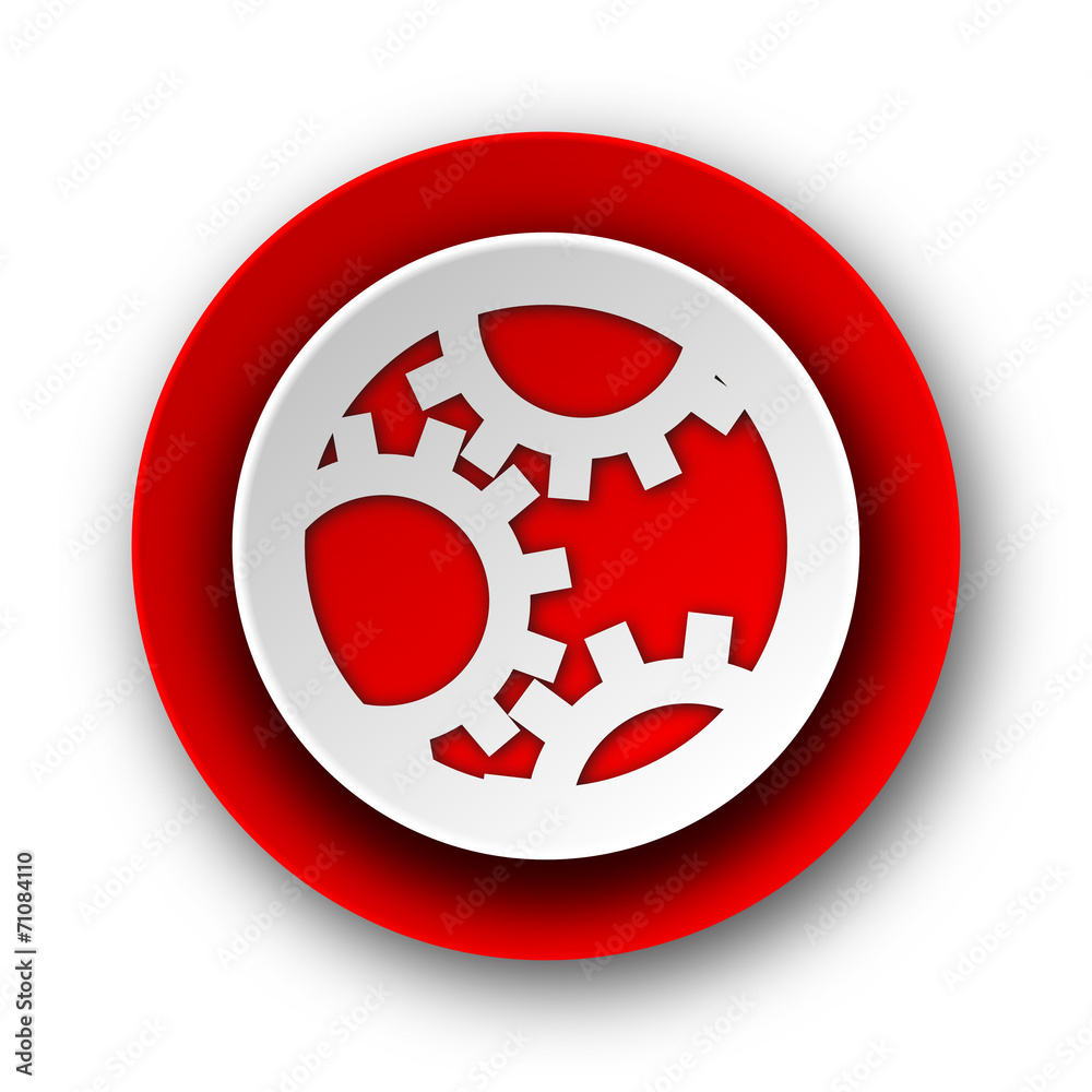 gear red modern web icon on white background gear red modern web icon on white background