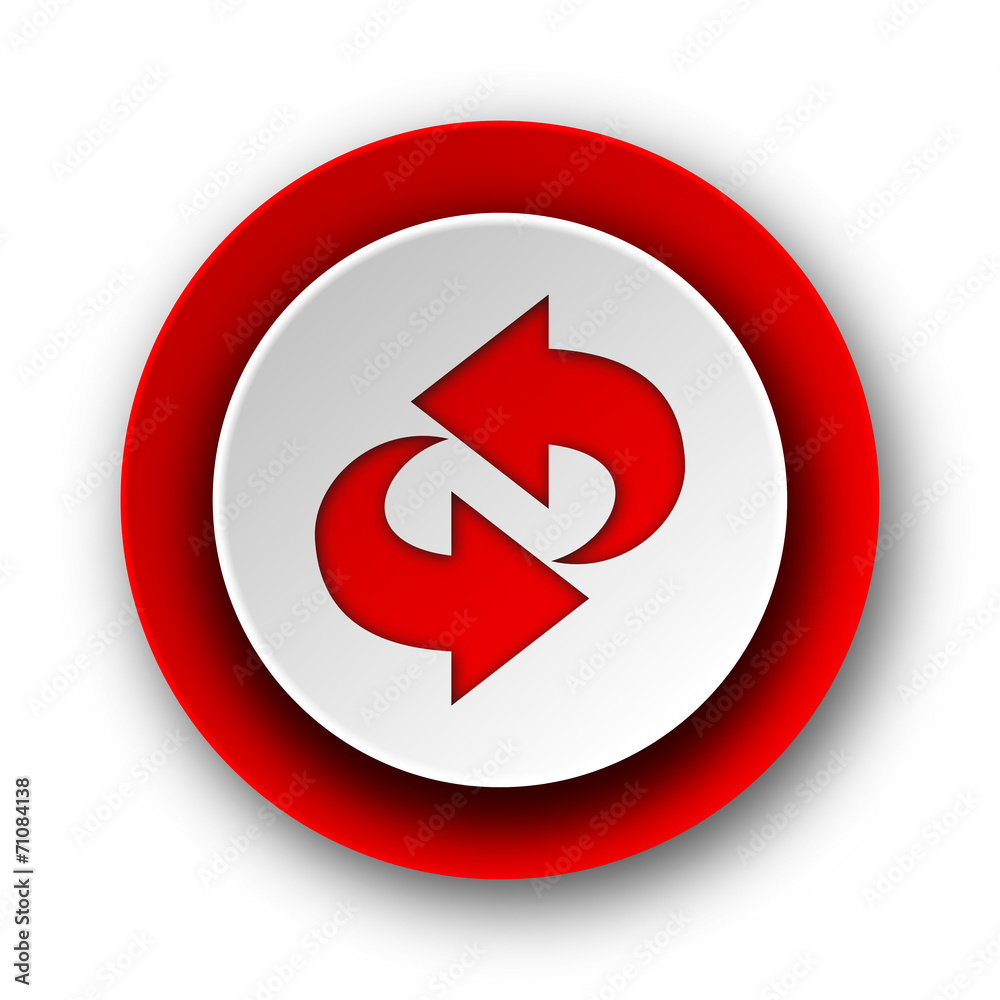 rotation red modern web icon on white background rotation red modern web icon on white background