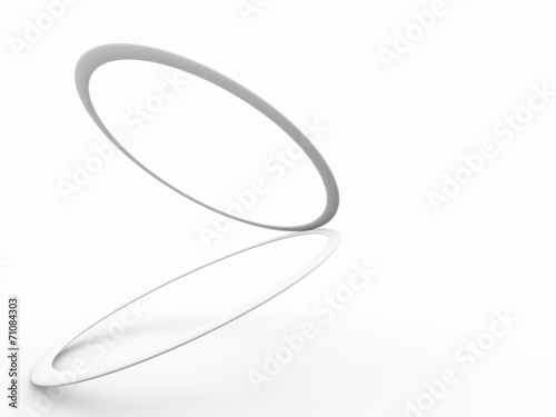 Architectural 3D design of two rings © mjaud