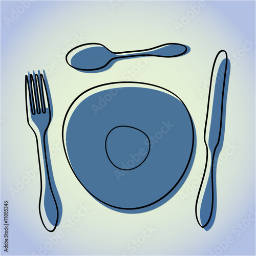 Cutlery and Plate