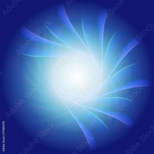 Blue radial background, blue and white light