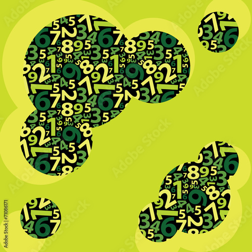 Green Abstract Background With Numbers