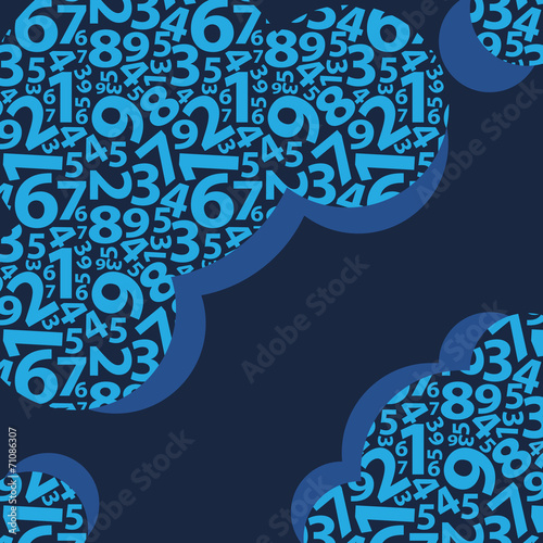 Abstract Blue Background With Numbers