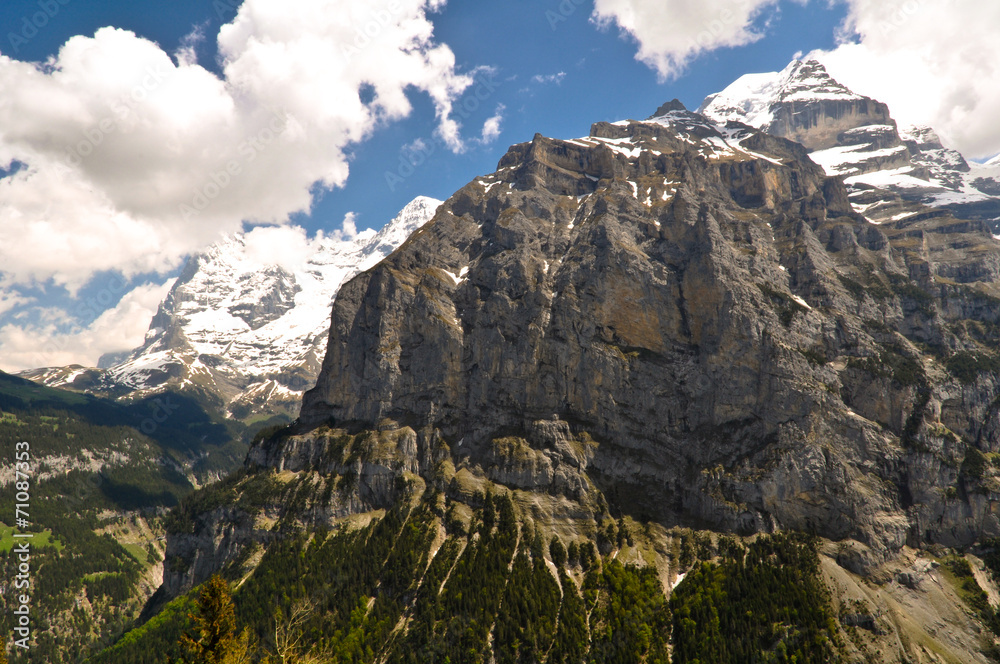 Schwarzmonch Rock in Jungfrau Region of Swiss Alps