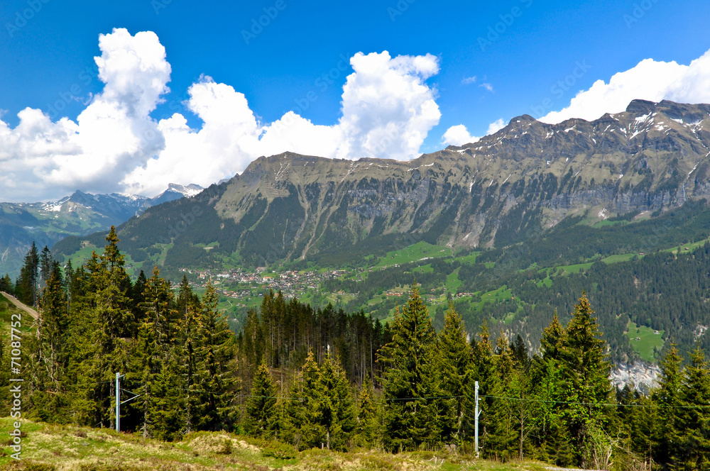 Lauterbrunnen Valley in Jungfrau Region of Swiss Alps