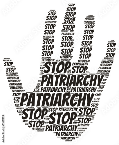 Stop patriarchy feminist concept word cloud photo