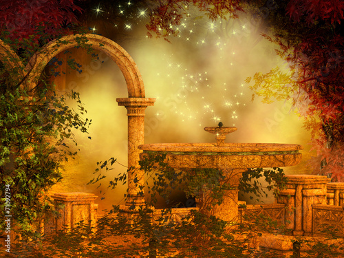 fantasy magical forest scene