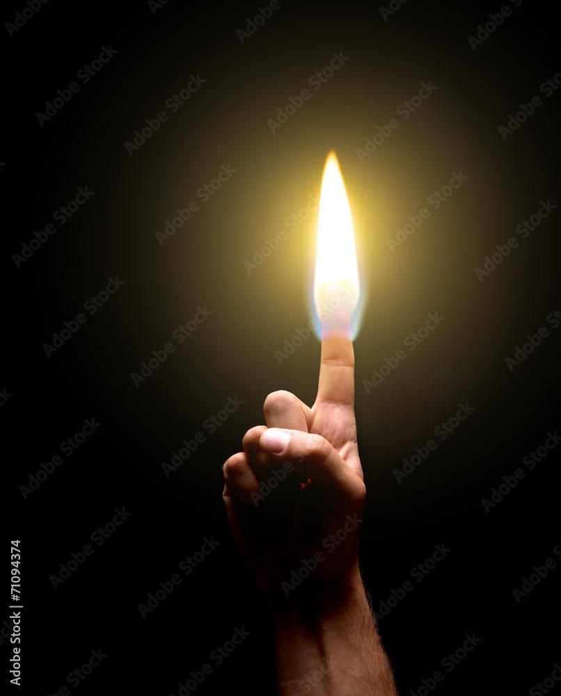 Burning finger Stock Photo Adobe Stock