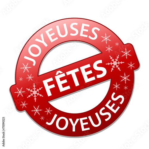 Tampon "Joyeuses Fêtes" (noël joyeux bannière bouton)