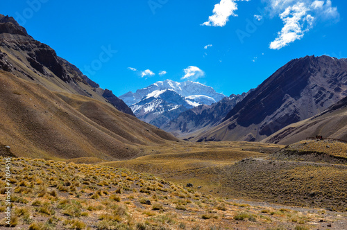 Aconcagua National Park's landscapes in between Chile and Argent © brizardh