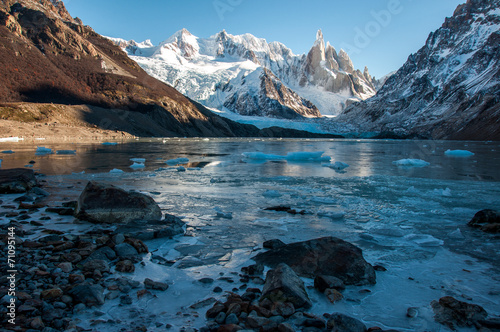 Frozen lake at the Cerro Torre, Fitz Roy, Argentina