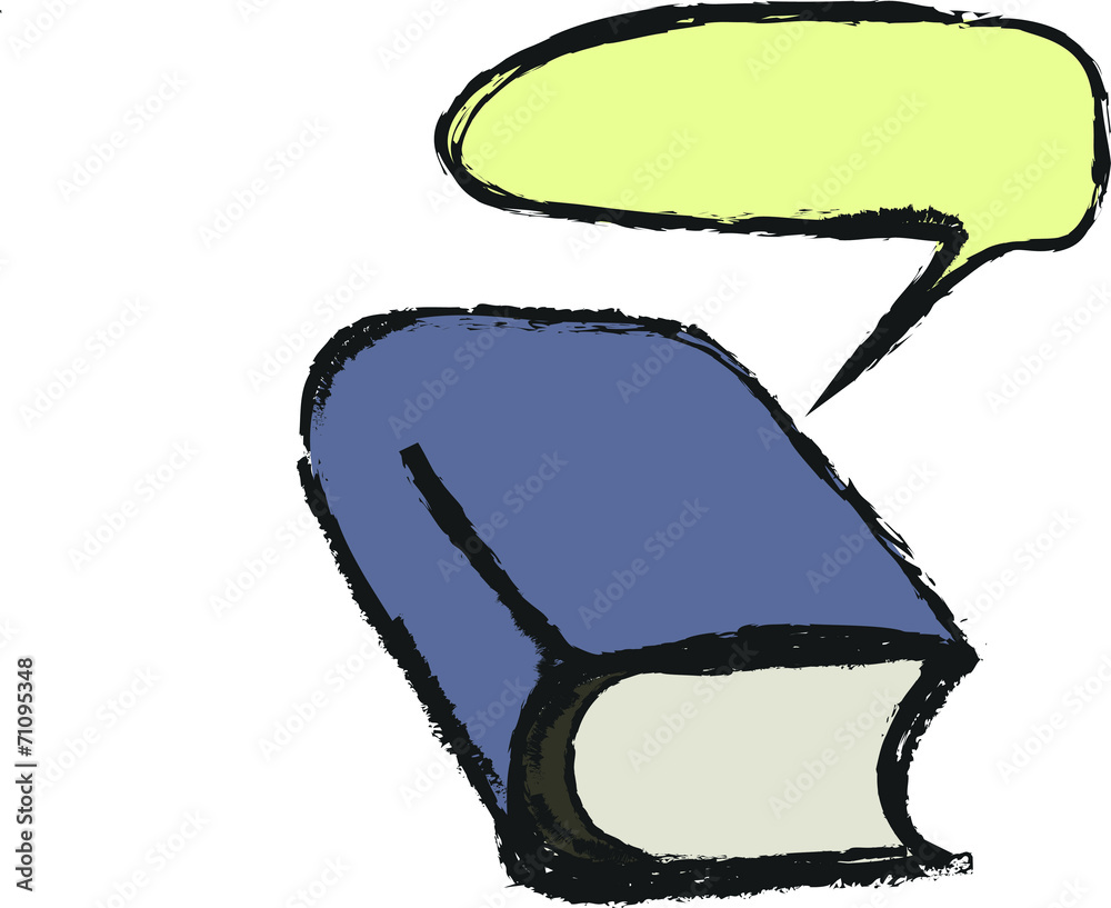 doodle book and speech bubble