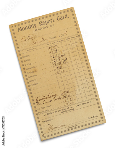 Antique Report Card