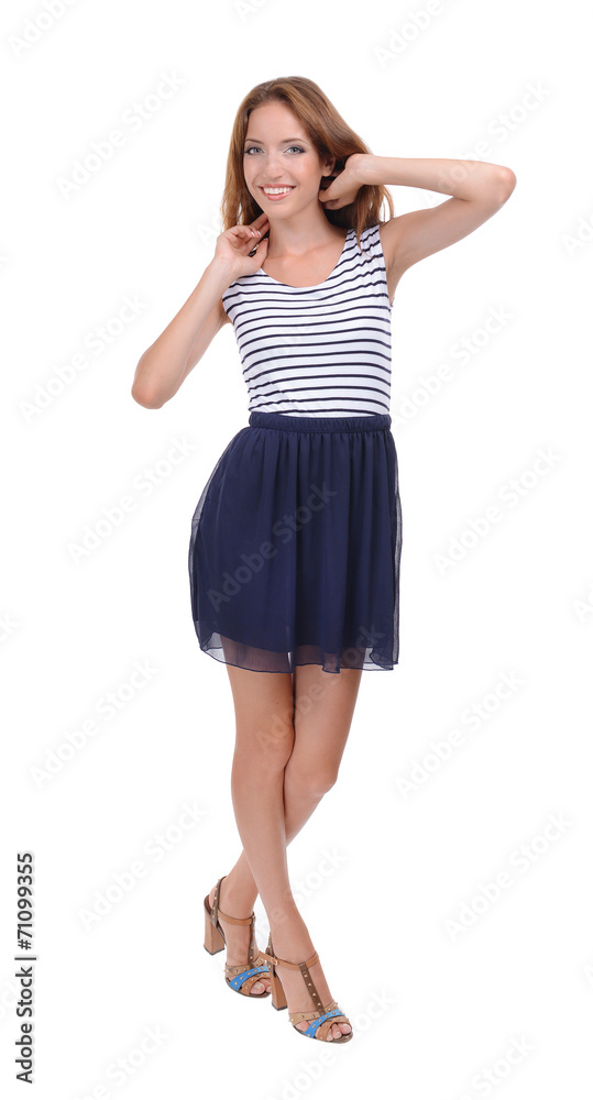 Beautiful young woman isolated on white Beautiful young woman isolated on white