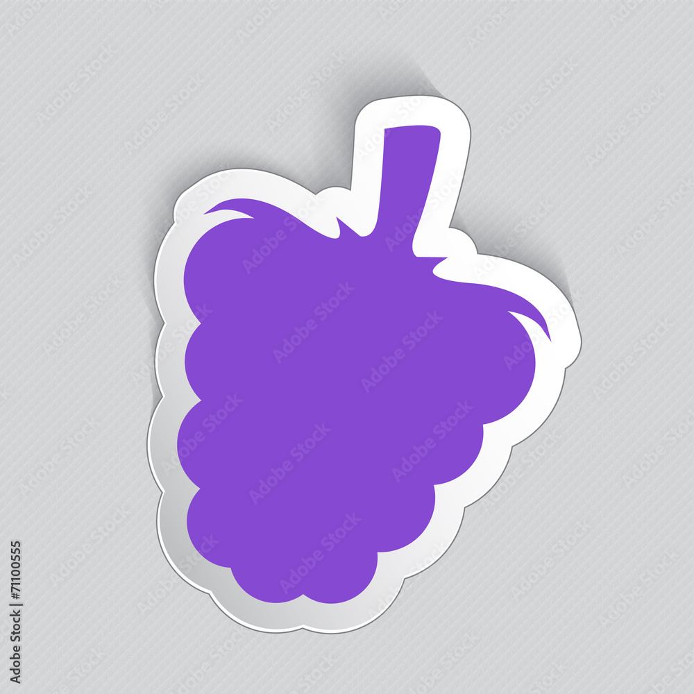 Sticker label in a shape of grape.