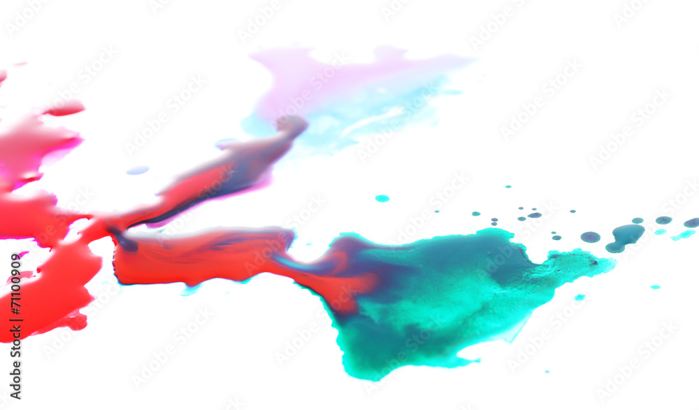 Spilled paint isolated on white