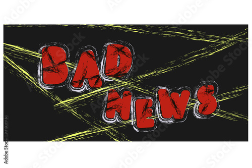 Bad News Inscription On A Black Background