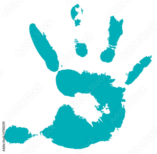 Detail imprint of hand, vector illustration on white background