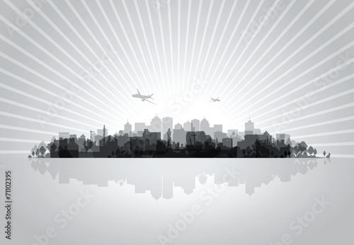 black cityscape overprint background