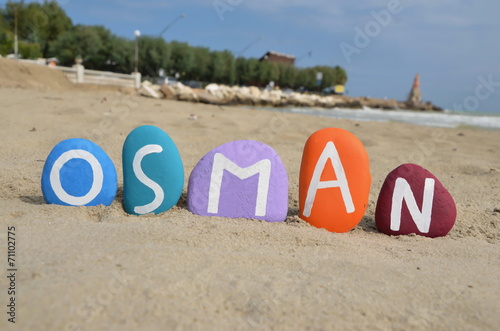 Osman, turkish masculine name on colored stones