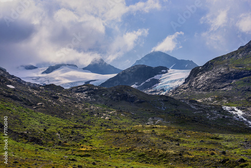 Norwegia , góry, krajobraz wiejski