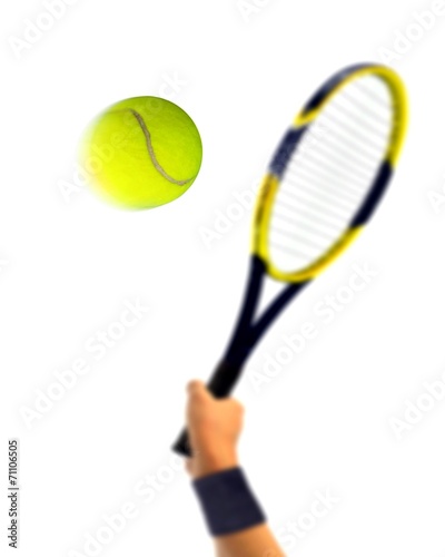 Tennis Serve over White
