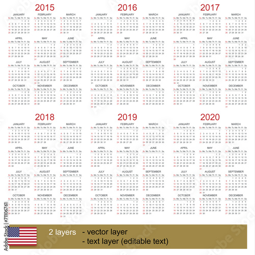 Calendar 2015-2020