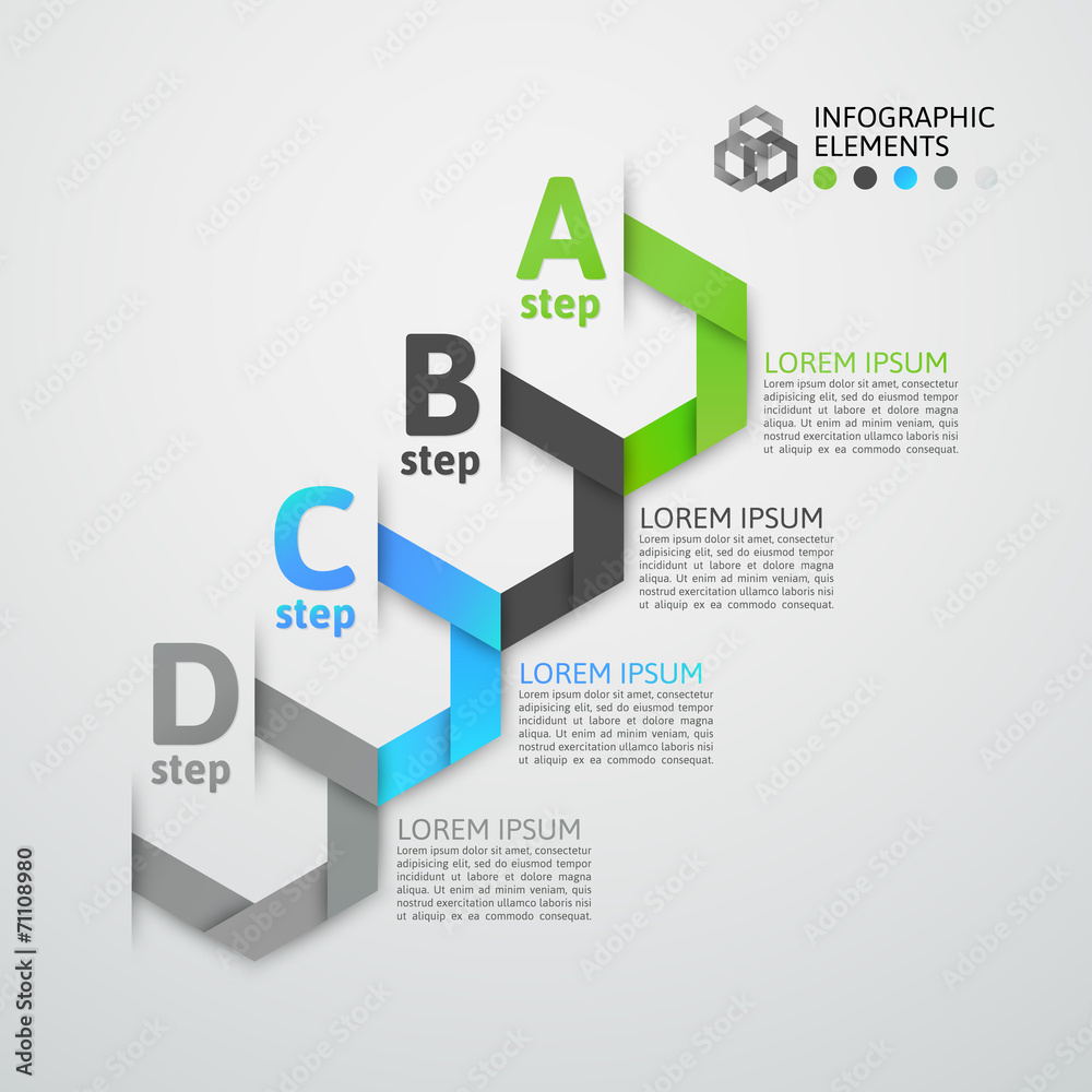Modern business step origami style options banner Modern business step origami style options banner