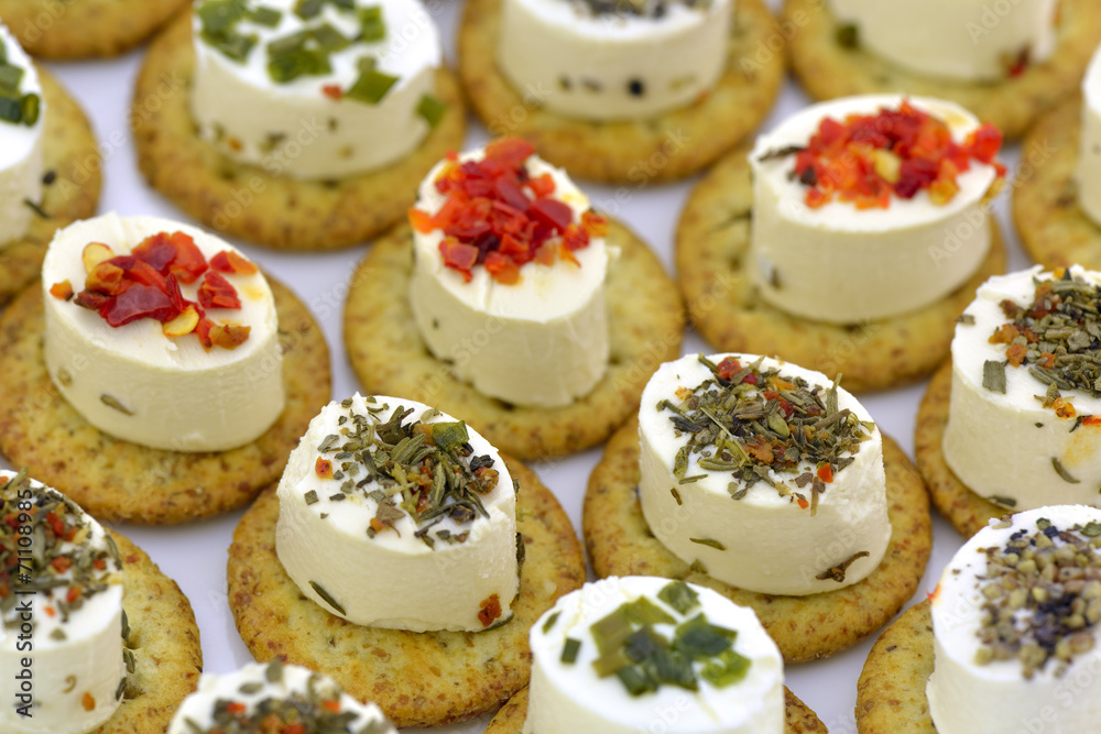 Close-up of cheese appetizers with spices Close-up of cheese appetizers with spices