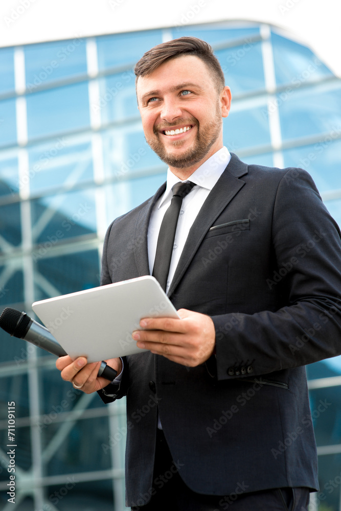 Portrait of well-dressed man on contempopary background Portrait of well-dressed man on contempopary background