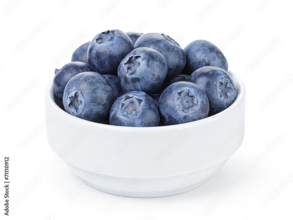 big ripe blueberries in white bowl big ripe blueberries in white bowl