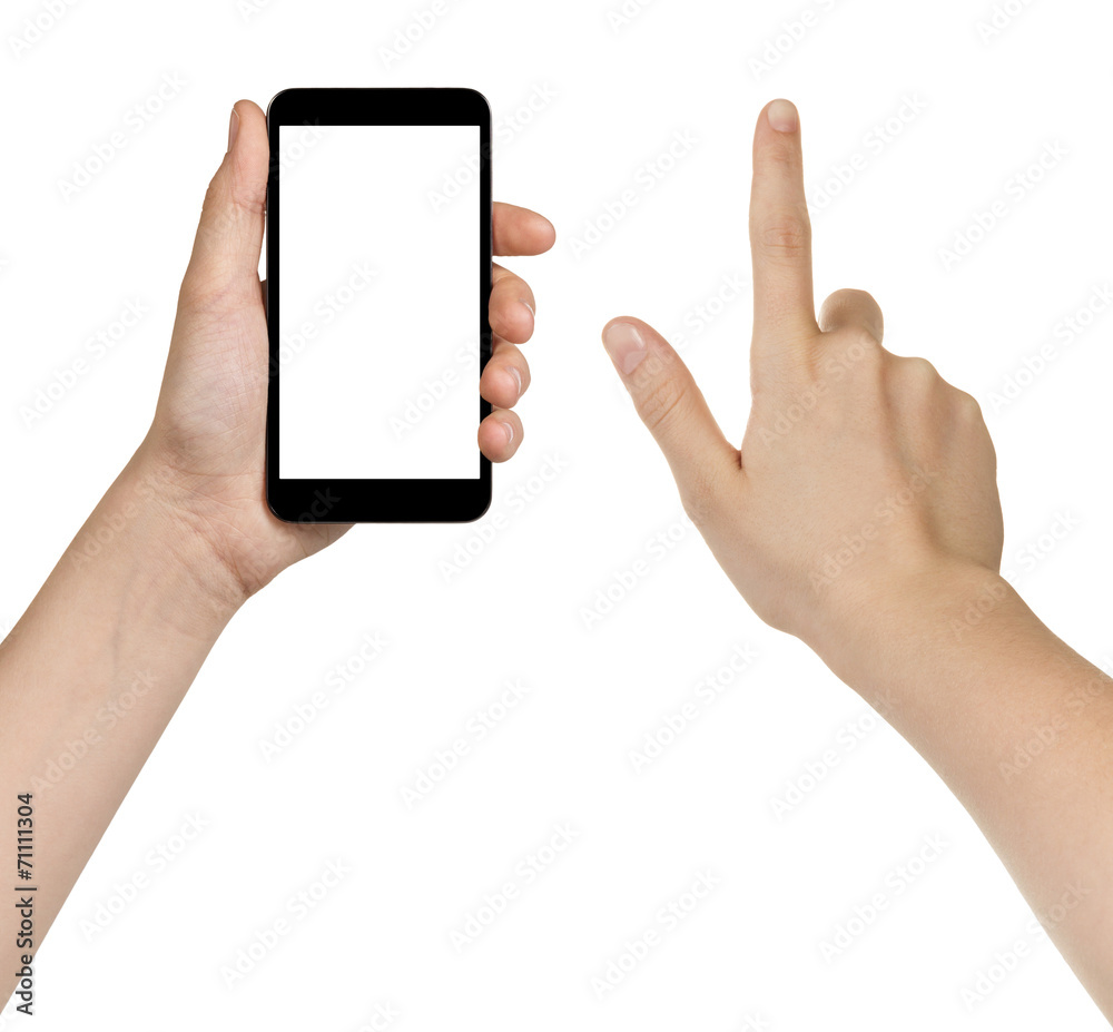 female teen hands using generic smarpthone female teen hands using generic smarpthone