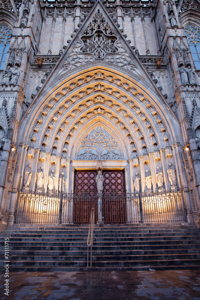 Gothic Portal to the Barcelona Cathedral