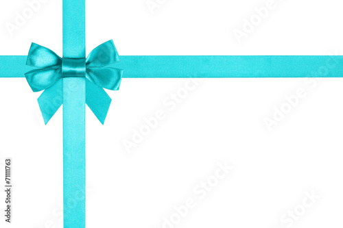 turquoise blue ribbon bow for packaging