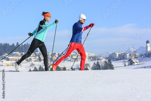 Bild auf Leinwand Wintersport im Sonnenschein