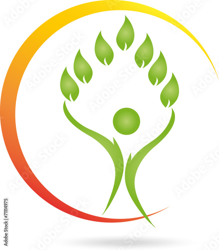 Logo, Mensch, Blätter, Heilpraktiker
