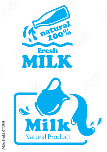 atural Milk labels or badges