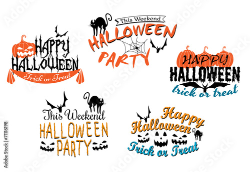 Halloween holiday party posters and banners