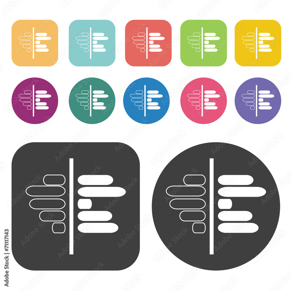 Chart Icon. Planning And Business Strategy Icons Set. Round And