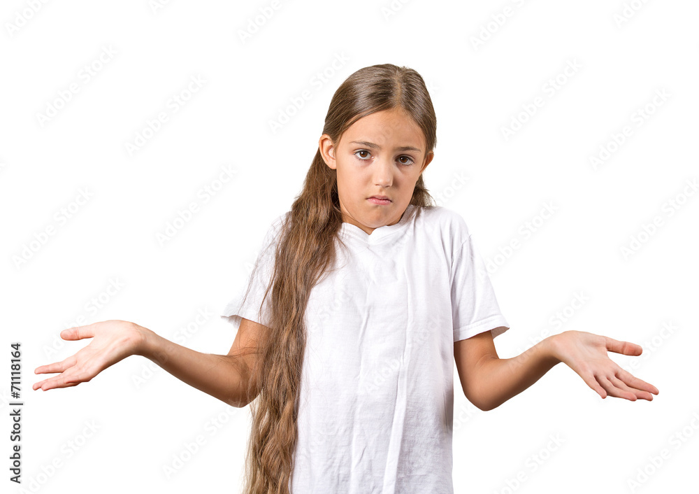 portrait clueless teenager girl shrugs shoulders i don't know portrait clueless teenager girl shrugs shoulders i don't know