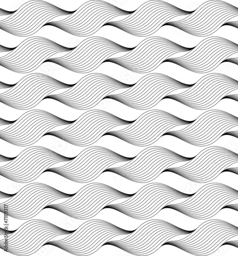 Black and white geometric seamless pattern with line.
