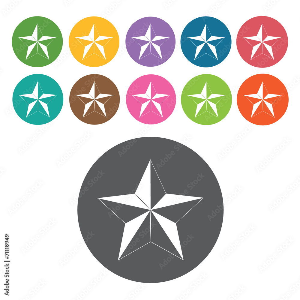Star Trophy Icon. Trophy And Awards Icons Set. Round Colourful 1 Star Trophy Icon. Trophy And Awards Icons Set. Round Colourful 1