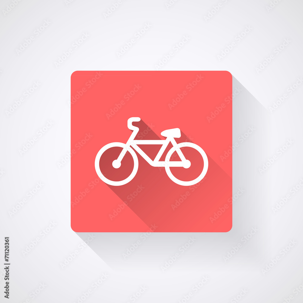 Bicycle Icon in flat style with long shadows. Bicycle Icon in flat style with long shadows.