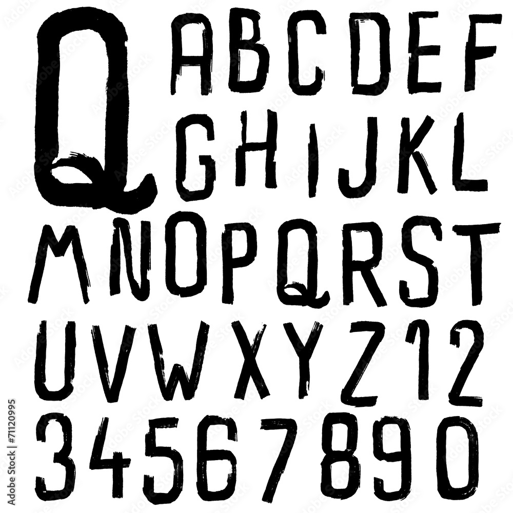 grunge brush alphabet set grunge brush alphabet set