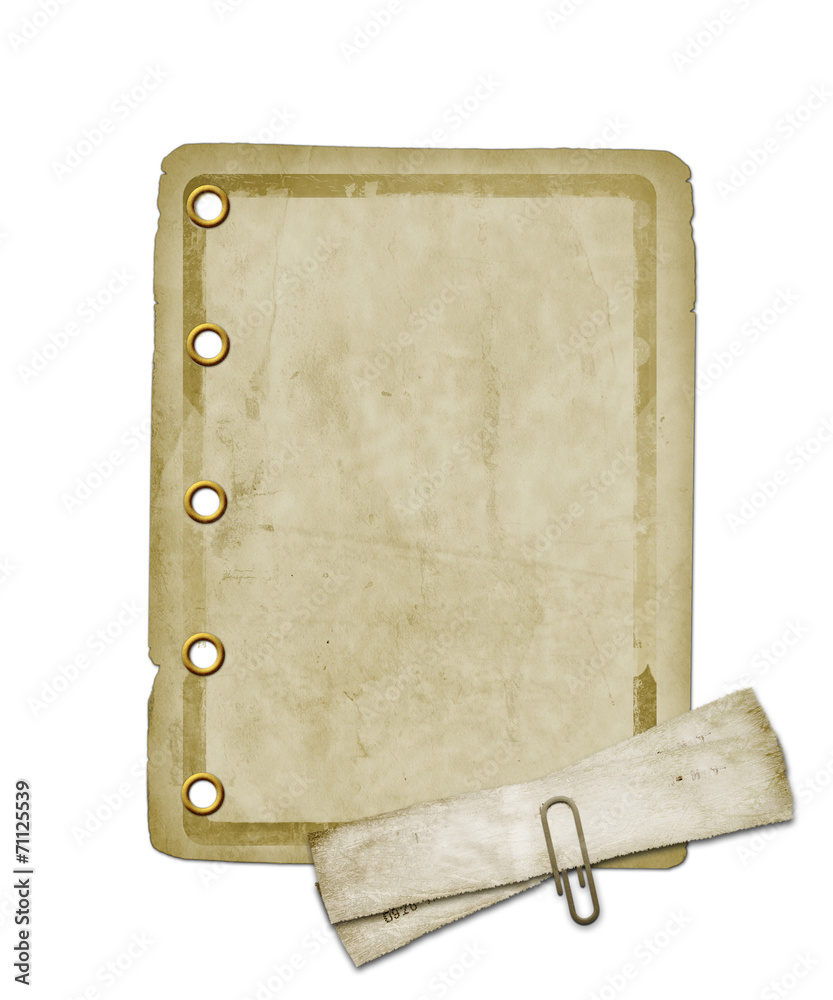 Fototapeta premium Vintage greeting card for announcement on white isolated